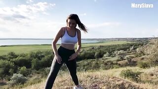 A girl was having training outdoors when a man came and fucked her properly