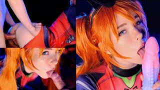 Asuka Langley-Short hair, cute bear costume, amazing fuck doll - Babes