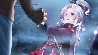 Sex with a girl assassin from the game Poreo