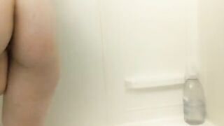 Short-haired emo girl Eelet has an intense shower experience with a huge dildo