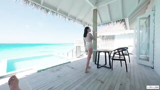 The morning is like a dream for this passionate teen in paradise