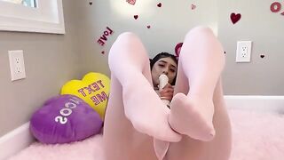 Violet Myers plays with her big ass on Valentine's Day, showcasing her sensual side