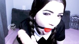 Wednesday Addams gets her pussy filled with cum by a horny lilcanadiangirl
