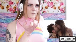 Carly Rae Summers reacts to intense James Deen vs Sara Luvv scene