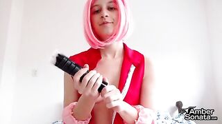 Sakura teaches how to masturbate with her cute face