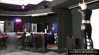 Man fucked hot girl with latex leggings and big boobs