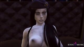 Ada Wong from Resident Evil captured and fucked by a police zombie girl