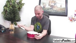 Natasha Nice gets her pussy smashed by her boss in a steamy session