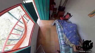 A girl from the maid service at the hostel seduced a tourist and fucked with him