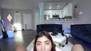 Slut Hazel Heart has to taste the biggest cock ever, a challenge!