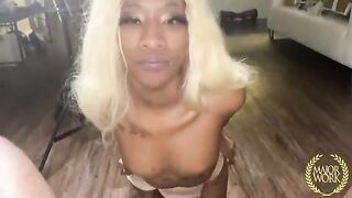 Mini Stallion, 4’4” Ebony star, takes a pounding