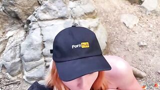 A girl realized her debauchery dreams, risking her body in nature
