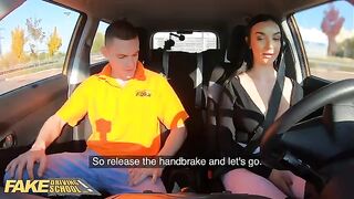 Fake driver's school teacher cheats with student girl in a car