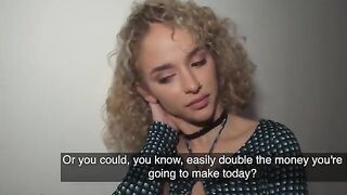 Petite Spanish babe Geishakyd gets fucked in the hallway for cash
