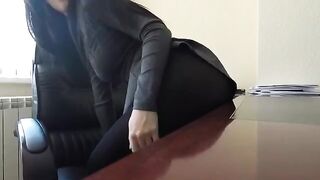 Mini Diva got caught masturbating in the office, oh my!