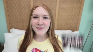 Redhead teen with freckles and bright pubic hair gets fucked hard