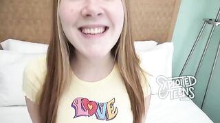 Redhead teen with freckles and bright pubic hair gets fucked hard