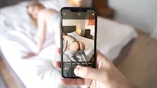 A stepsister distracted me from work and I ended up with a huge load in her pussy