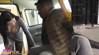 A big black cock for the huge natural tits of Sofia Lee in Fake Taxi