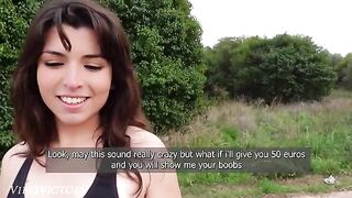 A cute girl was running and a man caught up to her