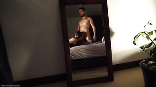 The beautiful girl made a blowjob and received a cumshot in her mouth and boobs