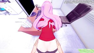 Micchon Shikimori fucks passionately from behind in this hot hentai scene