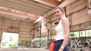 Big tits street casting with German scout and rough sex