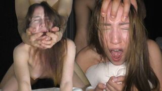 Petite college girl fucked hard in a rough session by a big cock