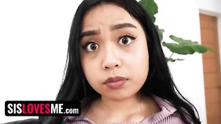 The lucky guy fucks his stepbrother's big assed busty stepsister to keep her sex videos secret