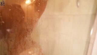 Young and hot shower sex with a big dildo