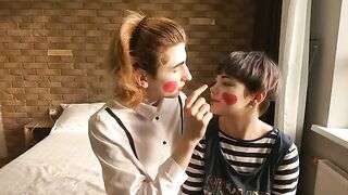 Hot mime show with amazing and passionate sex performance