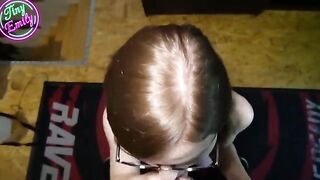 Pervert student gets her glasses covered with cum in POV