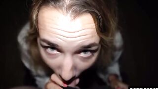 The cute girl was almost caught during a risky public encounter