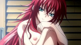 Rias welcomes her new servant in a provocative style