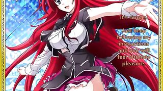 Rias welcomes her new servant in a provocative style