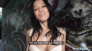 A sexy girl is getting fucked outdoors for money in a steamy Public Agent scene