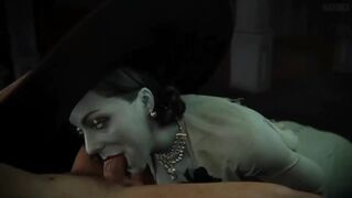 Lady Dimitrescu getting her pussy eaten in 3D