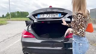 Hot girl buys used car, fucks the seller in it