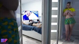 Pervert stepdad spies on his stepdaughter in the kinkiest way