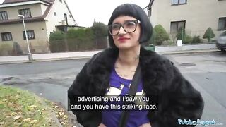Naughty French babe Candy Scott gets fucked by stranger for cash in wild Public Agent scene