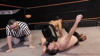Gorgeous brunette dominatrix Nadia White facesits her slave