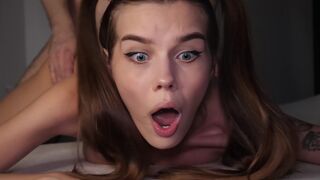 Skinny teen gets her asshole gapped by a huge dick