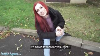 A Northern lass gets fucked by a stranger in a basement for cash