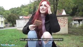 A Northern lass gets fucked by a stranger in a basement for cash