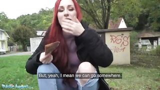 A Northern lass gets fucked by a stranger in a basement for cash