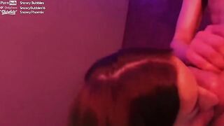 A cute teen got her face covered with cum and glob of sperm after deepthroat