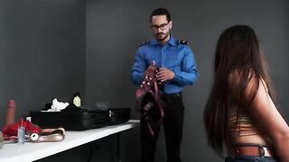 TSA agent found my naughty toys in my bag and took me to his office for a strict check