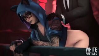 Hot 3D compilation with a Lynx in Fortnite, showcasing intense animation