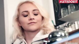 The petite blonde teen Marylin Sugar gets fucked hard by a horny thief
