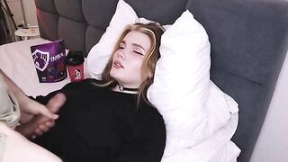 A hot girl got on her tits and was excited by a young man